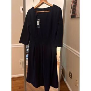 Homeyee HOMEYEE Women's Classic Vintage Round Neck Key Hole Pleated A-Line Dress